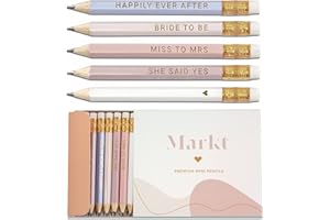 Markt Heart Pencils for Bridal Shower Games, Pink Pencils, Bridal Shower Pens, Small Mini Pencil Set For Prizes, Game Winner 