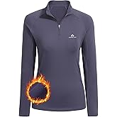 Pioneer Camp Women's Quarter Zip Pullover Long Sleeve Thermal Fleece Lining Lightweight Athletic Tops for Running Golf