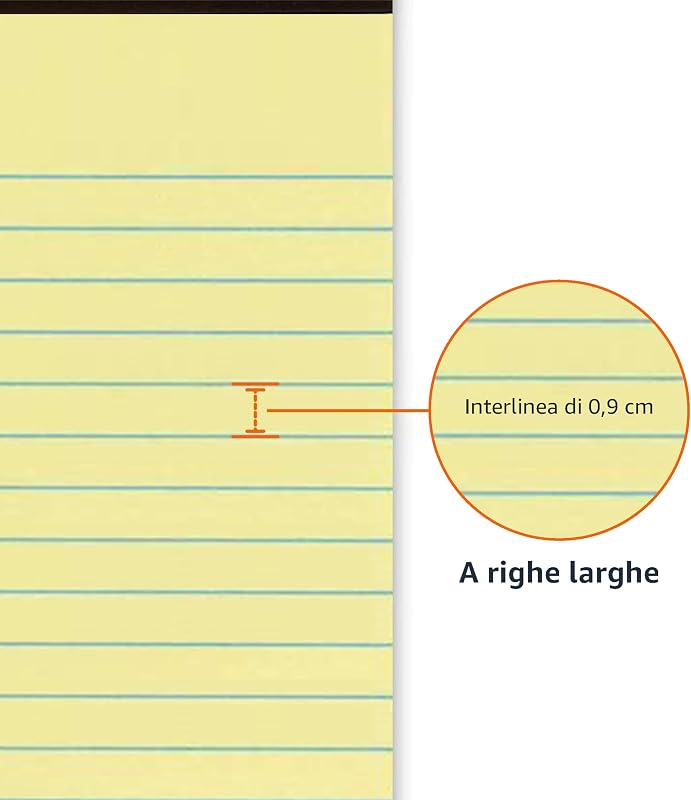 Legal/larghe a righe, 8,5 by 11,75 pollici, 50 fogli, confezione da 12, Canary, Letter