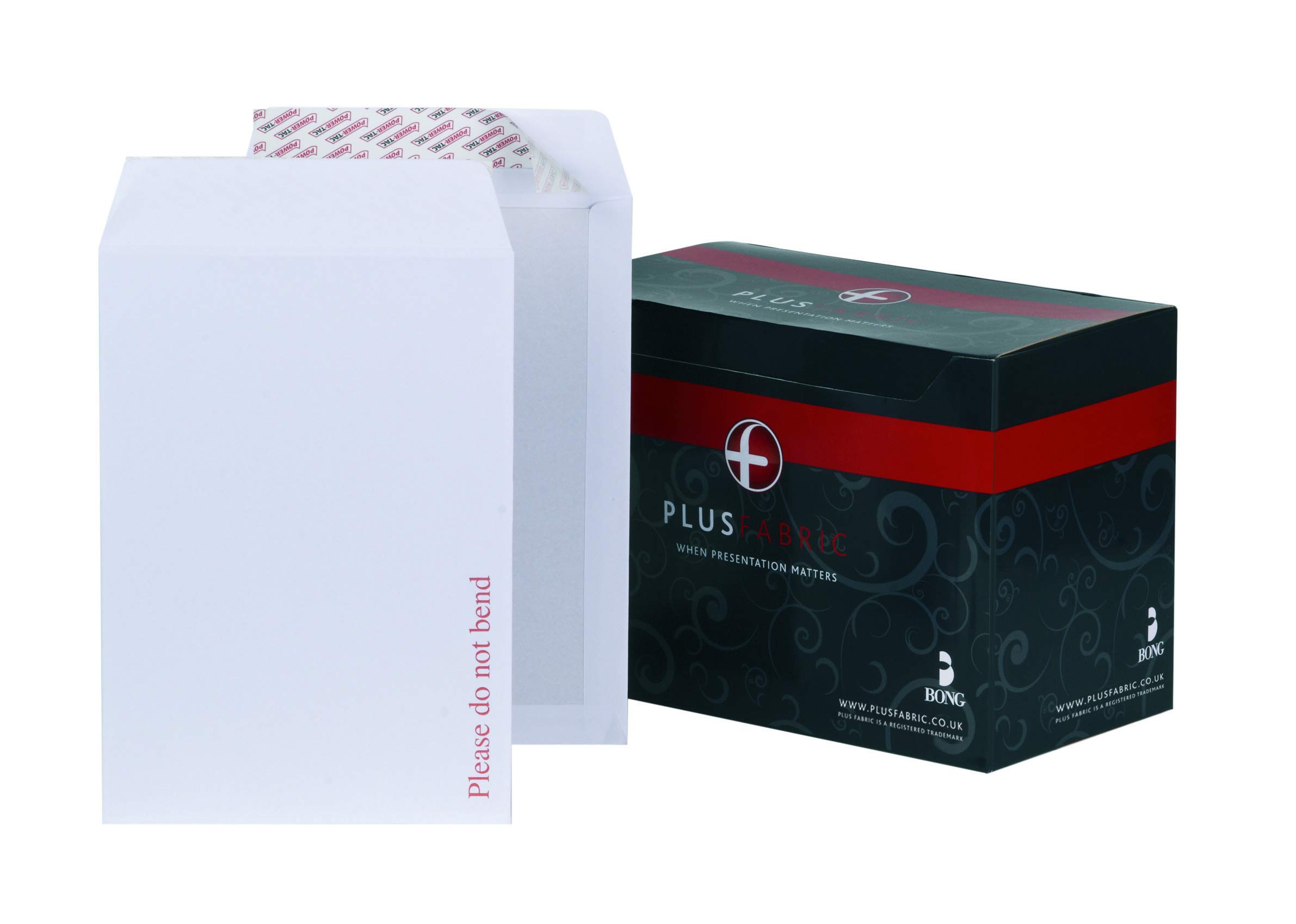 Plus Fabric C4 White Pocket Peel And Seal Board Back Envelope with Powertac, 120 gsm, Pack of 125