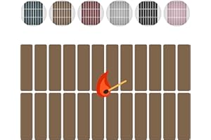 WINECRAFT 24 Count Sheet of Color Adhesive Match Striker Strip Stickers (2" x 1/2") | Replacement Stryker Stricker for Safety Matches | Peel & Stick Flint Lighter Pad for Craft Wooden Mach Book (Brown)