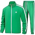 BASICDOT Men's Tracksuits Set Long Sleeve Causal Full Zip Running Sports Sweatsuit for Men 2 Piece Outfits