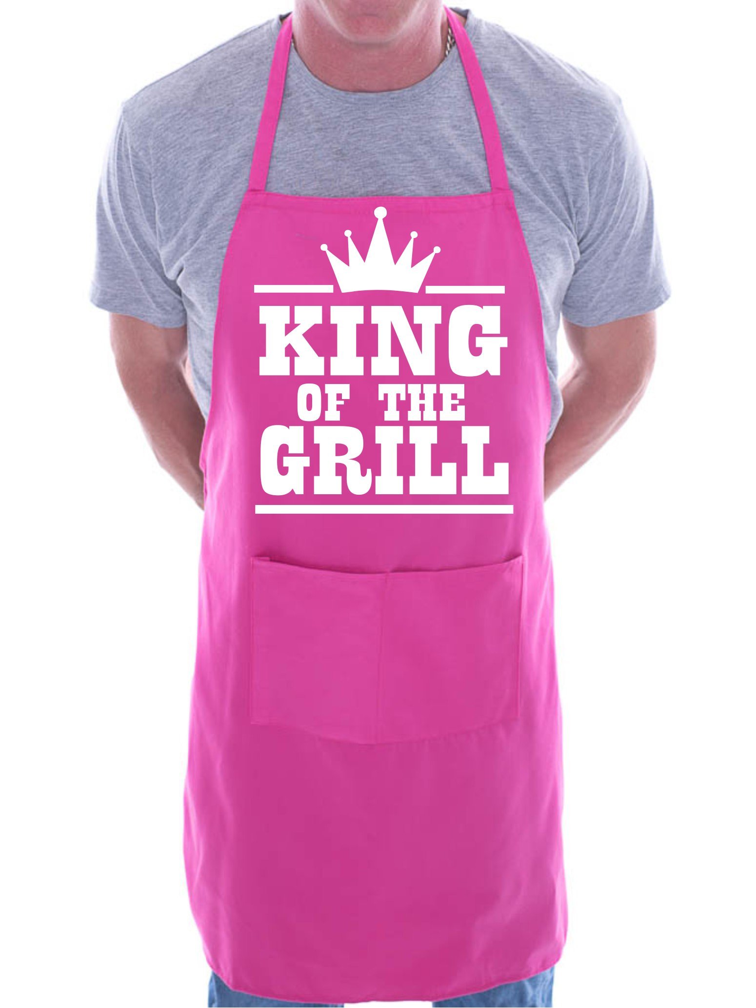 Print4U King Of The Grill BBQ Cooking Novelty Apron Pink
