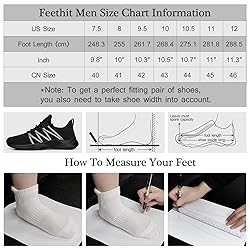 Feethit Mens Slip On Running Shoes Breathable
