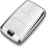 Tukellen for Land Rover Key Fob Cover Soft TPU Full Protection Key Shell Key Case Compatible with 2018-2026 Land Rover Range Rover Evoque Vogue Discovery 5 Sport Jaguar E I-PACE (White)