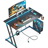 MOTPK 39 Inch Small Gaming Desk with LED Lights