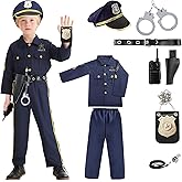 Pigmiss Police Officer Costume for Kids Deluxe Cop Uniform Set Boys Girls with Toy Accessories Play Kit for Halloween Cosplay