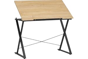SD STUDIO DESIGNS Axiom II Drawing 42" Wide Adjustable Top Drafting Table, Graphite Black/Ashwood
