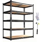 ZEUKMXOO Garage Storage Shelves 72'',2400 LBS Garage Shelving Units, Storage Shelves Heavy Duty, Basement Shelving, Metal Shelving Units Free Standing