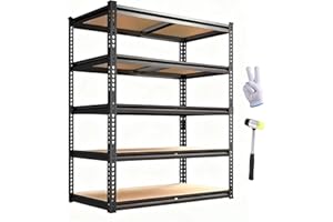 ZEUKMXOO Storage Rack,2400 LBS Garage Shelving Units,16" x 35.5'' x 72'' Storage Shelves Heavy Duty, Basement Shelving, Metal Shelving Units Free Standing