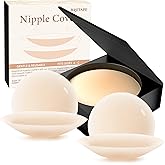 Bretape Nipple Covers for Women–2 Pairs Reusable Silicone Pasties, Adhesive&Waterproof, No Show Design with Travel Box