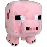 Pixel-Style Game Basic Plush Character Soft Toy, Video Game-Inspired Collectible Plushies Gifts for Kids & Fans (Piglin)