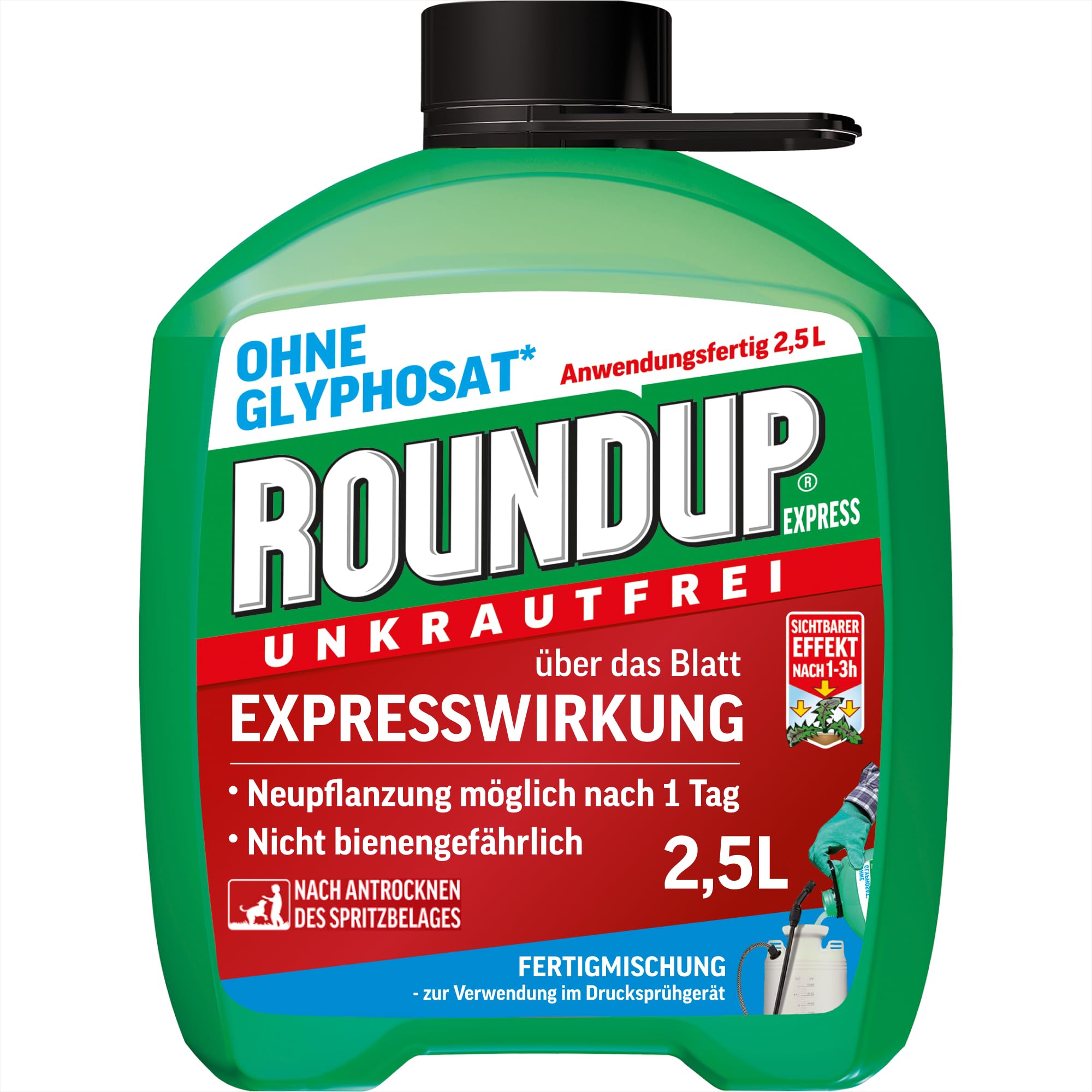Roundup Unkrautfrei Express 2,5L Refill gegen Unkraut in Ziergärten