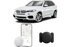 ZFSJTAG Car GPS Tracking Device for Vehicles, 1PCS Real Time GPS Tracker, Work with Find My (iOS Only), No Monthly Fee GPS Car Tracker (White Tracker, Black Magnetic Case)