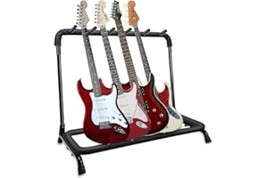 5 CORE Multi Guitar Stand Rack Heavy Duty 5 Guitars Holder Universal Multi Storage for Band Stage Acoustic Electric and Bass Soporte Para Guitarra GRack 5N1 OVAL