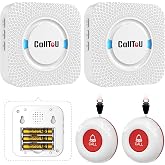 CallToU Wireless Caregiver Pager 2 Call Buttons+2 Battery-Powered Receivers | Easy Setup, Loud Whole-Home Alerts, Peace of Mind, Waterproof Call Button for Elderly, Seniors, Patients and Home Caregivers