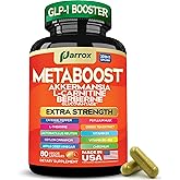 GLP-1 Booster Supplement, Akkermansia, L-Carnitine, Berberine (GlucoVantage), Methylfolate, Methylated B12, Chromium, Capsimax, Psyllium Husk, Probiotics Vitamins D3, B6, 20-in-1 Plant-Based (60 Caps)