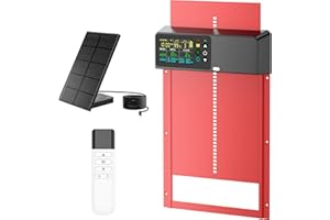 ZenxyHoC Chicken Coop Door Solar Powered with Programmable Remote Control, Automatic Aluminum Chicken Door 4 Modes with Color LCD Display