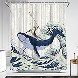 Coxila Funny Cat Shower Curtain Fun Japanese Cute