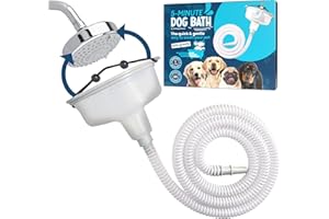 THEMAGICSHOWER 5-MinutePetBath Low Stress Dog Shower Attachment for Shower Head, Portable Pet Wash Station, Dog Washing Kit, Pet Shower Attachment, Epsom Salt Dog Spa, Shower Hose Attachment, Dog Wash - Clear