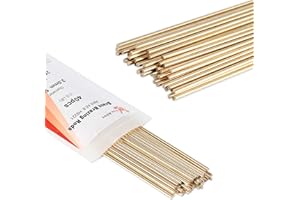 Fox Alloy 40pcs Brass Brazing Rods HS221 1/2 lb Diameter 5/64" Round Bare Bronze Brazing Rods Self Fluxing Welding Sticks for TIG MAPP Propane Torch Arc Pipes for Projects Crafting and Modeling