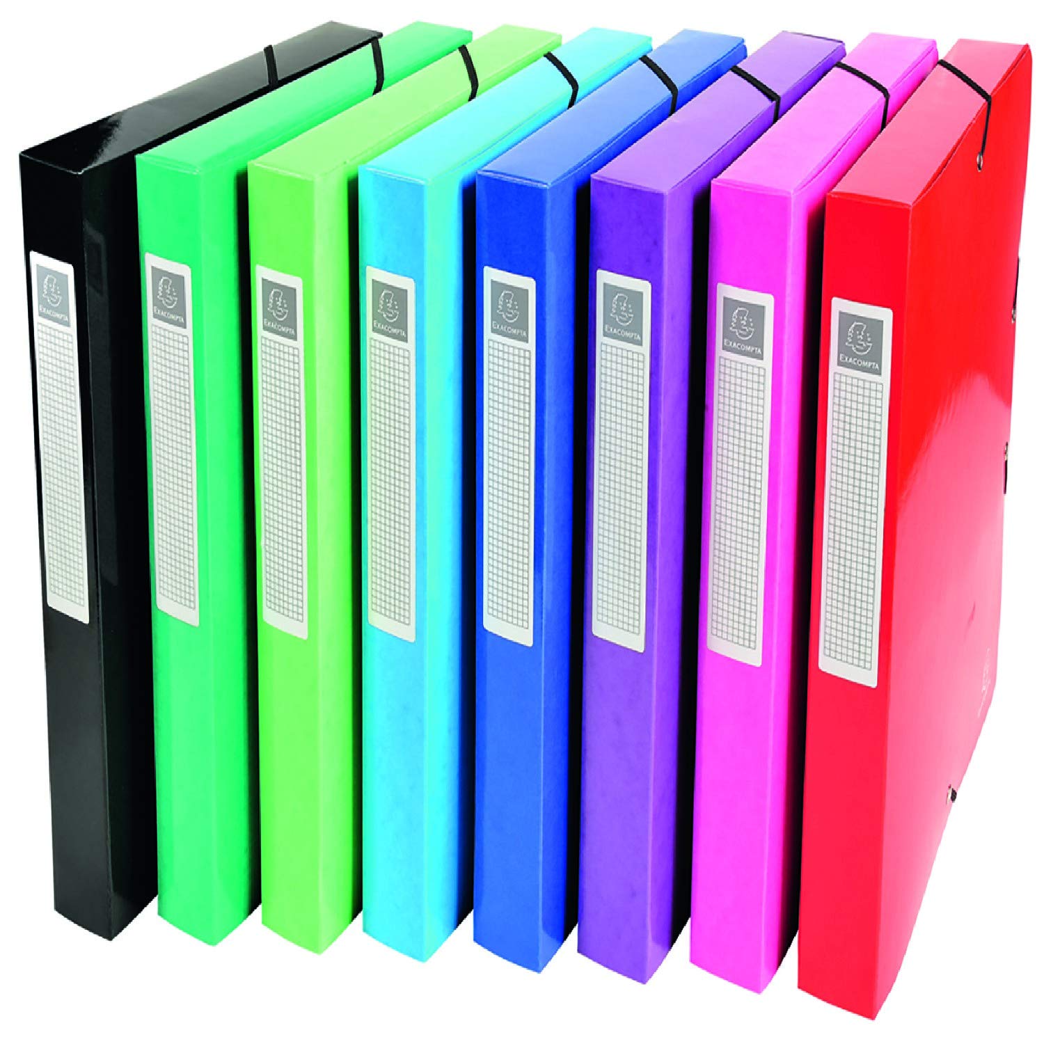 Exacompta - Ref 59929E - Iderama Collection - Filing Box - 240 x 320mm in Size, Suitable for Holding A4 Documents, 40mm Spine, Spine Label - Assorted Colours (Pack of 8)