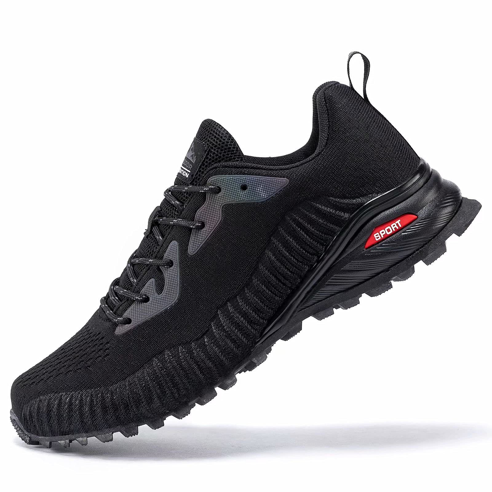 Photo 1 of Kricely Men's Trail Running Shoes Fashion Hiking Sneakers for Men Black Tennis Cross Training Shoe Mens Casual Outdoor Walking Footwear Size 11