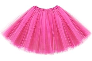 LAINLIGHT Tutus for Women, Adult Tutu Skirts for Women 4 Layered Classic Elastic Tulle Tutu Skirts Party Festival Running
