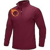 MAGCOMSEN Men's Quarter Zip Pullover Long Sleeve Sweatshirts Fleece Lined Golf Pullover Thermal Gym Workout Tops