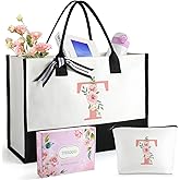 TRSODD Birthday Gifts for Women Mothers Day Gifts for Mom Wife Grandma Daughter Sister Friends Bridesmaid Teacher Appreciation Tote Bag and Makeup Bag