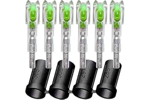 sntxmy 6-Pack Crossbow Lighted Nocks Lights Up Automatically with 4 Sizes (.285/.297/.300/.305”) Bushings.