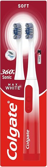 Colgate 360 Sonic Max White Battery Powered Toothbrush with Replaceable Head
