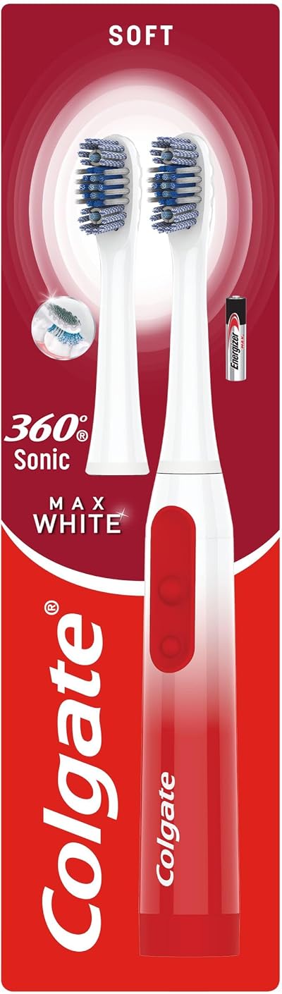 Colgate 360 Sonic Max White Battery Powered Toothbrush with Replaceable Head