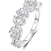 LEXLUNE Birth Flower Ring For Women, Sterling S925 Silver Birthstone Ring For Mother Daughter, Dainty Daisy Flower Ring