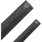 50ft - 1/4 inch &amp; 1/2 inch PET Expandable Braided Cable Sleeving | Black Braided Wire Sleeving, Cable Sleeve Wrap Mesh Wire Loom for TV Computer Office Home Entertainment