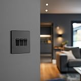 BG British General Triple Wall Light Switch 2 Way Screwless Matt Black 20A view 7