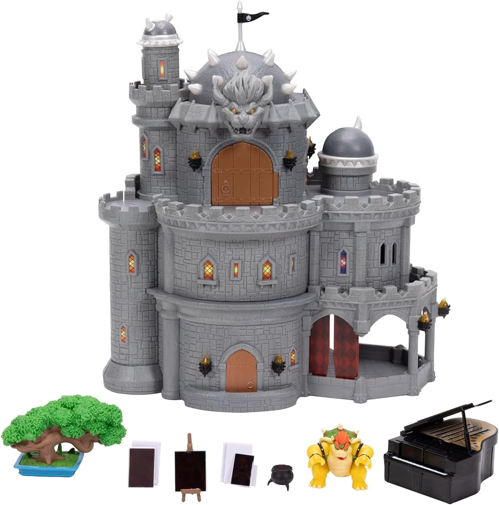 THE SUPER MARIO BROS MOVIE Bowser Castle Playset with 1.5 inch Figure