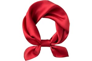 Hioyiwse Scarf Satin Square Neck Head Scarf for Women solid color square scarf handkerchief purse scarf headband