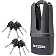 Maudex® MDE60 High Security Padlock for Outdoor Use - [10 Keys] - [Anti Drill, Anti Pick Cylinder] - Ideal Lock for Storage Unit, Shed, Gate, Container