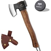 14.5" Hatchet, Camping Axe, Survival Axe with Sheath, Bushcraft Hatchet with 1065 Carbon Steel and Beech Handle for Wood Chopping &ndash; Perfect for Outdoor Survival and Adventures