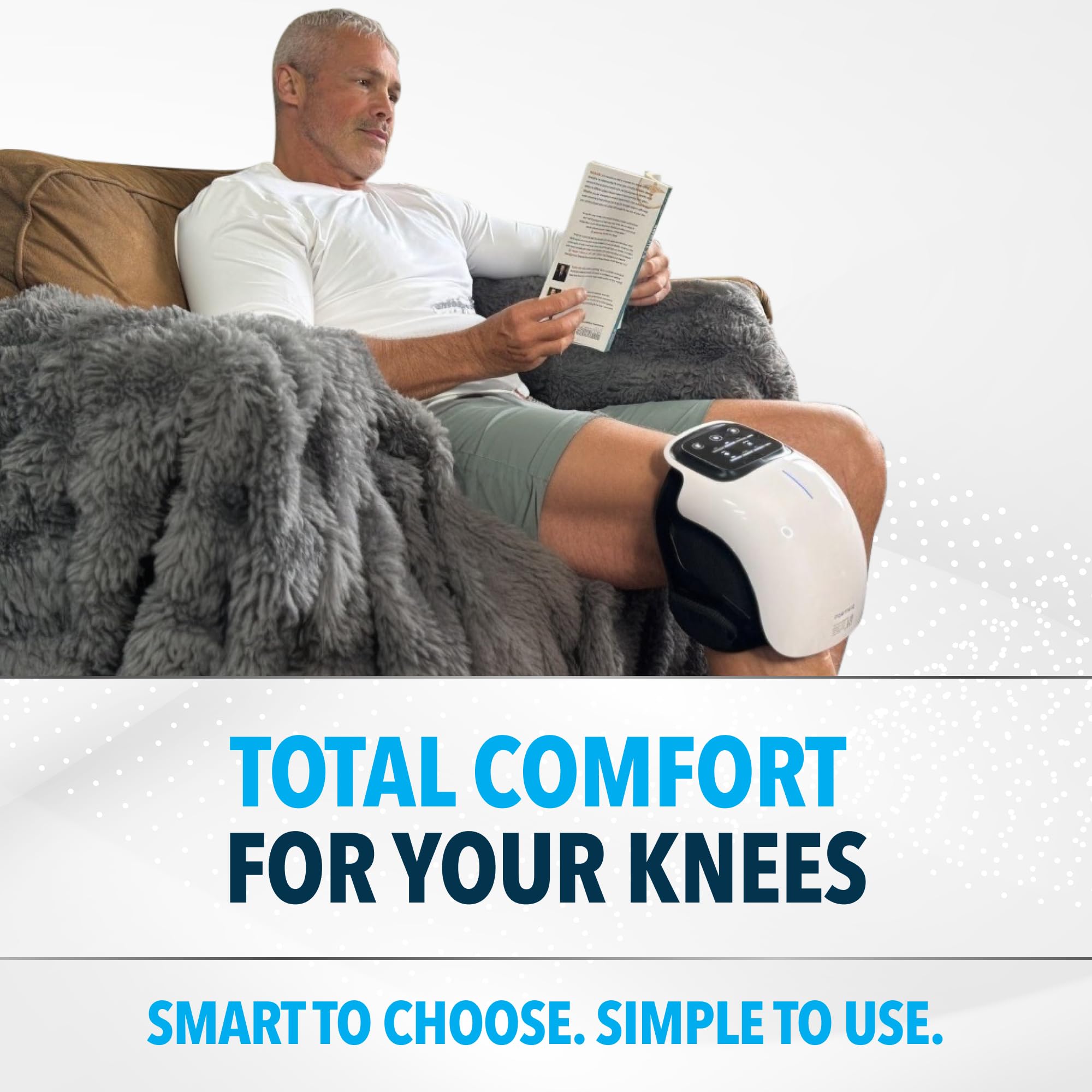 FORTHiQ Knee Massager Smart with Heat, Red Light and Massage Therapy, 3-in-1 Cordless, 2024 Updated Edition, Gifts for Grandma & Grandpa