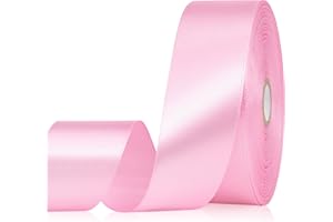 Sagaat Pink Ribbon 1-1/2 Inch, 60 Yards Pink Satin Ribbon for Flower Bouquet Gift Wrapping Eternal Flower Crafts Christmas Wedding Hair Baby Shower