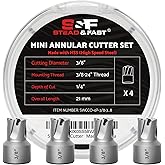S&amp;F STEAD &amp; FAST Spot Weld Cutter Drill Bit 4 Pcs, Spot Weld Removal Replacements, Cutting Diameter 3/8", 3/8" Shank, Annular Cutter for Hand Drill, Auto Body Tools, Collision Repair, Car Restoration