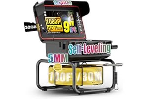 ONDASHCAM Sewer Camera, Self-Leveling Drain Camera 100 ft with Distance Counter, 9" 1080P HD Plumbing Cameras Snake with 12 LED Lights, IP68 & 32GB DVR, Industrial Endoscope for Duct Sewer Line Pipe Inspection