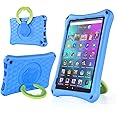 Fire HD 10 Tablet Case (2021 Released) 11th Generation and Fire HD 10 Plus Case, Lightweight EVA Kids Friendly Shockproof 360 Rotating Grip Handle Folding Stand Cover for Kids