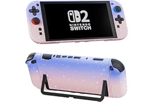 FANPL Glitter Case for Nintendo Switch 2, Cute Hard Protective Cover for Switch 2 and Joy Con Controlle (Gradient Pink and Purple)