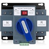 110V 63A 2P Dual Power Automatic Transfer Switch | Dual Power Generator Changeover Switch, Automatic &amp; Manual Conversion Options, ATS, 50/60HZ AC-33iB