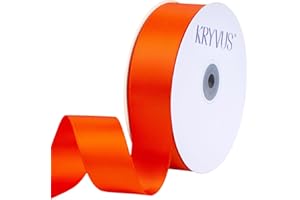 KRYVUS Double Faced 1" Autumn Orange Polyester Satin Ribbon Continuous 25 Yards Use for Bows Bouquet,Christmas Gift Wrapping,Floral Arrangement