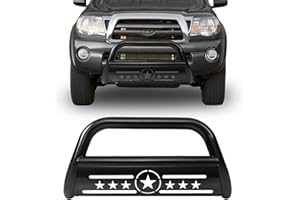 AISHAN Bull Bar Pickup Truck 3" Front Grille Brush Push Bumper Guard with Removable Skid Plate Compatible with 2005-2015 Toyota Tacoma 2.7L L4 4.0L V6, Black