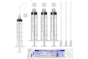 HYDDEB 10ml Luer Lock Syringe with Cap and Soft Plastic Tube, Individually Wrapped 10 Pack, Suitable for Pet Liquids Feeding